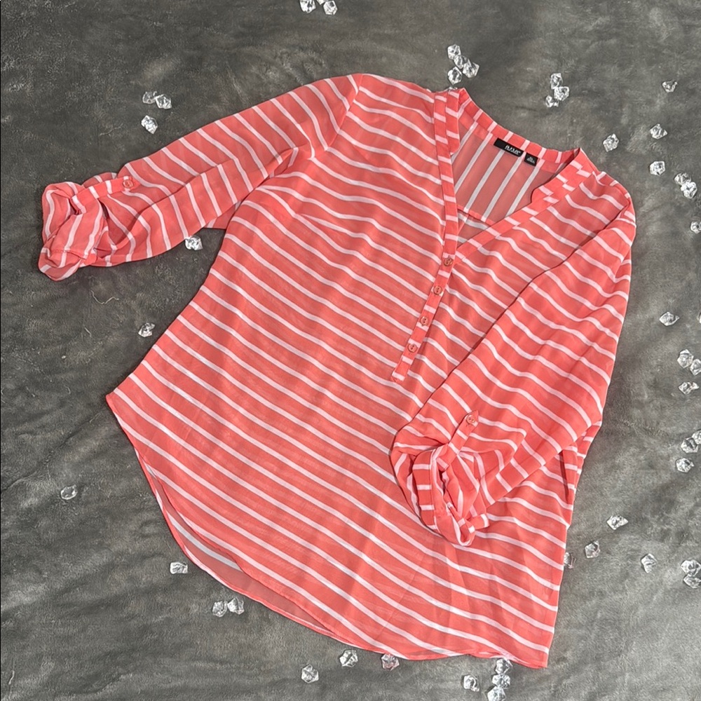 a.n.a Buttoned Blouse with Mandarin Collar